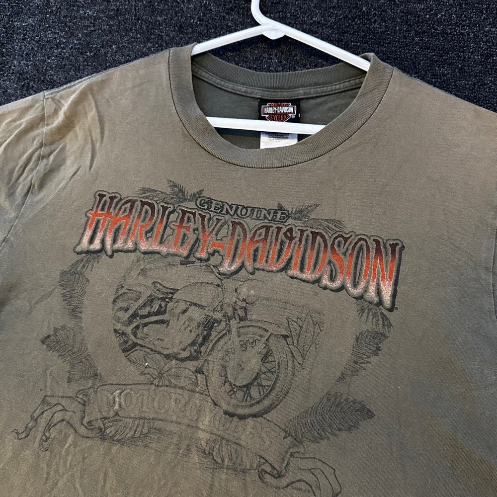 Harley Davidson T Shirt Mens L Green Good North Texas Dallas Graphic Tee